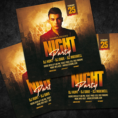 Night Party Flyer birthday party electronic music