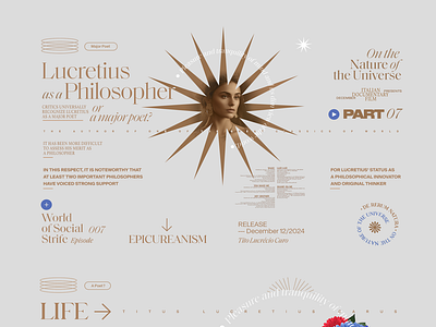 Lucretius - Philosophy & Poetry branding design epicureanism illustration minimal philosophy ui web website webstore