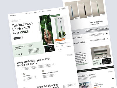 SURI - Toothbrush Landing Page agency branding company digital ecommerce funnel landing marketing online page product profile responsive shop suri toothbrush ui website