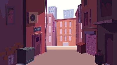 Drive by alleyway animation motion graphics