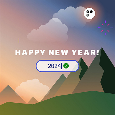 Happy New Year 2☀️24! 2024 after effects animation happy new year motion graphics sunrise