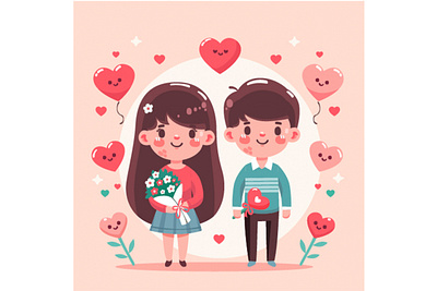 Vector Flat Valentine's Day Background Illustration background celebration culture day heart illustration love religious romance tradition valentine vector