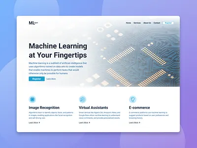 ML Spot - Homepage ai design homepage layout learning machine ml ml spot spot ui website