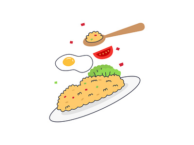 Fried rice🍳 cooking illustration design drawing food illustration fried rice graphic design illustration