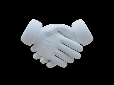 Handshake Emoji 🤝 3d 3d animation 3d icon 3d illustration blender branding cartoon design emoji glove hand emoji hand gesture handshake illustration retro retro cartoon ui