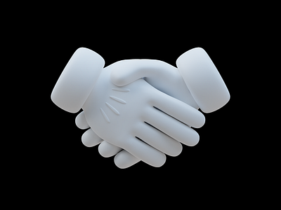 Handshake Emoji 🤝 3d 3d animation 3d icon 3d illustration blender branding cartoon design emoji glove hand emoji hand gesture handshake illustration retro retro cartoon ui