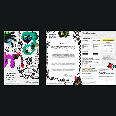 24th Annual SDAFF — Miniguide aapi art film festival magazine layout publication design