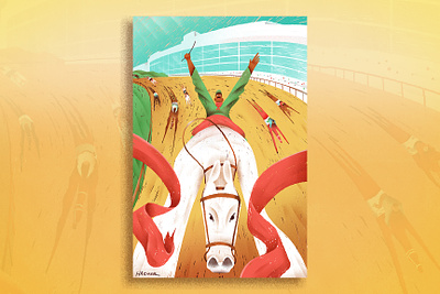 Horse Race 🏆 andrew haener character haener illustration poster racing