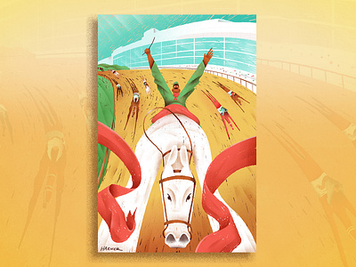 Horse Race 🏆 andrew haener character haener illustration poster racing