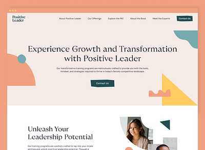 Positive Leader visual identity and website benefits branding design graphic design illustration landing page logo personality test philosophy small business ui ux vector visual identity web design website
