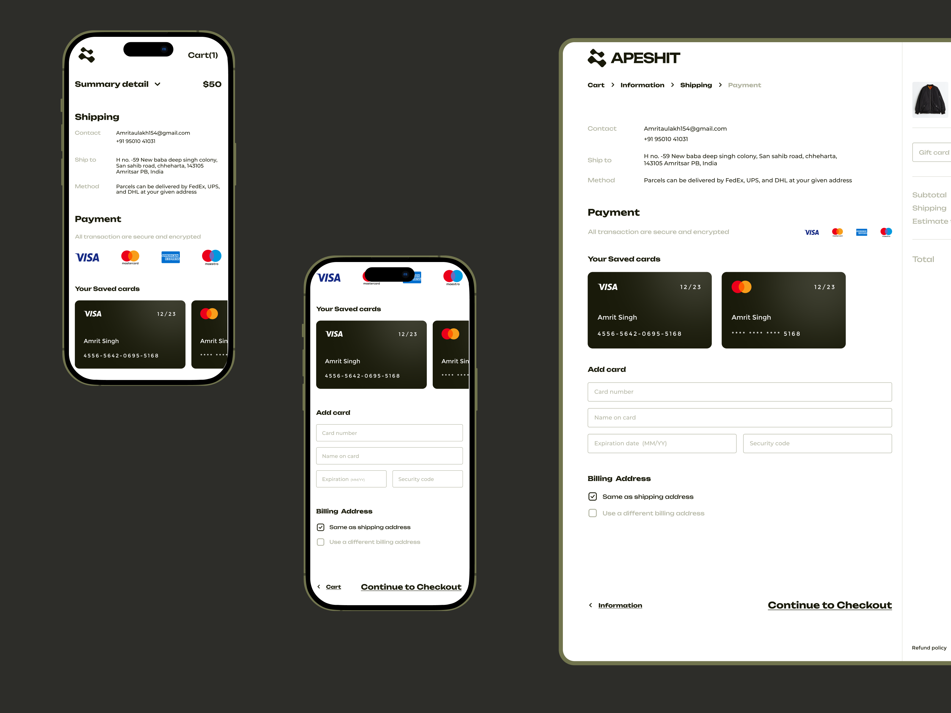 Apeshit Cart UI Design branding design graphic design minimal shopping ui ux web design