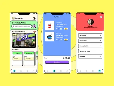 OrderLah - Food Ordering System graphic design ui
