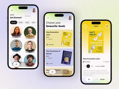 E-book mobile app 📖 2024 android app app design audio book book color e book e book app ios minimal mobile app mobile ui reading book trendy ui ui design ux ux design