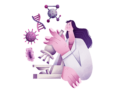 Microbiologist artwork character character design handmade illustration microbiologist microbiology science scientist spot illustration women