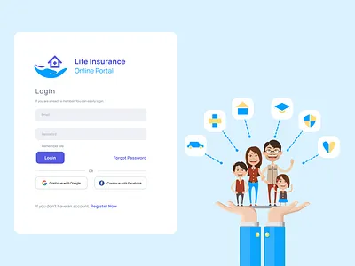 Login Page - Life Insurance lifeinsurance login online ui ux
