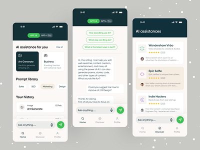 AI App UI ai ai app ai app ui ai tool ai writer app artificial intelegence assistence design get subscription image generate ios app machine learning mobile ofspace personal assistance subscription plan text generate translate ui