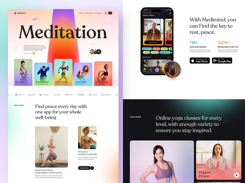 Yoga And Meditation Website exercise fitness meditation landing page meditation website mental health landing page mindfullness platform web design website website design yoga and meditation website yoga home page yoga landing page yoga learning website design yoga practice website yoga web design yoga website yoga website design yoga website landing page design yoga website ui design