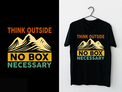 Think Outside No Box Necessary Typography t-shirt best shirt design branding camping camping t shirt custom t shirt design graphic design illustration outside no box necessary t shirt design t shirt vector travel tee gift vintage tee