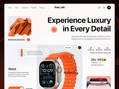 TimeCraft: Innovative Smart Watch Landing Page UI | Orbix Studio apple watch digital watch landing landing page luxury marketplace orbix studio product product website shopify