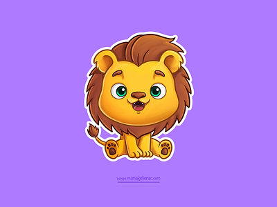 Baby lion baby cartoon character children cute illustration kawaii kids lion mascot mexico procreate smile website 사자