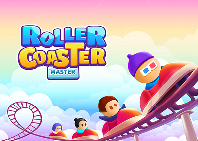 Roller Coaster Banner Design banner design casual game game logo game title game ui graphics design logo roller coaster