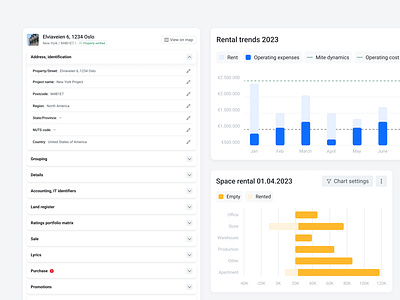 Real Estate Dashboard Widgets analytics app design charts column charts dashboard ui data visualization design infographic rental app software design statistics ui ui design ui inspiration userexperience userinterface ux ux design web design widgets