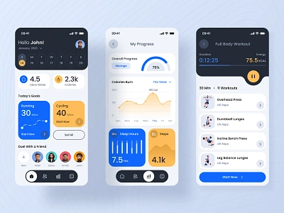 Health and Wellness App app application cards design fitness health health care healthapp interface medicine minimal mobile mobile app smarthealth typography ui ux visualwellness