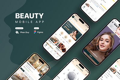 Design of Mobile App for booking services Beauty app beauty booking design figma mobile