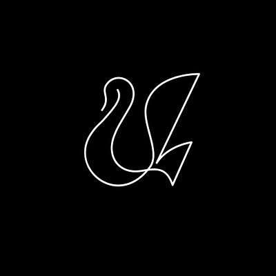 Swan (letter u) brandmark illustration lettering logo logotype swan