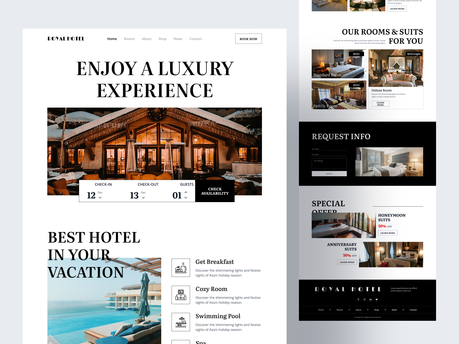 Hotel & Resort Website Template by MD Sabbir on Dribbble