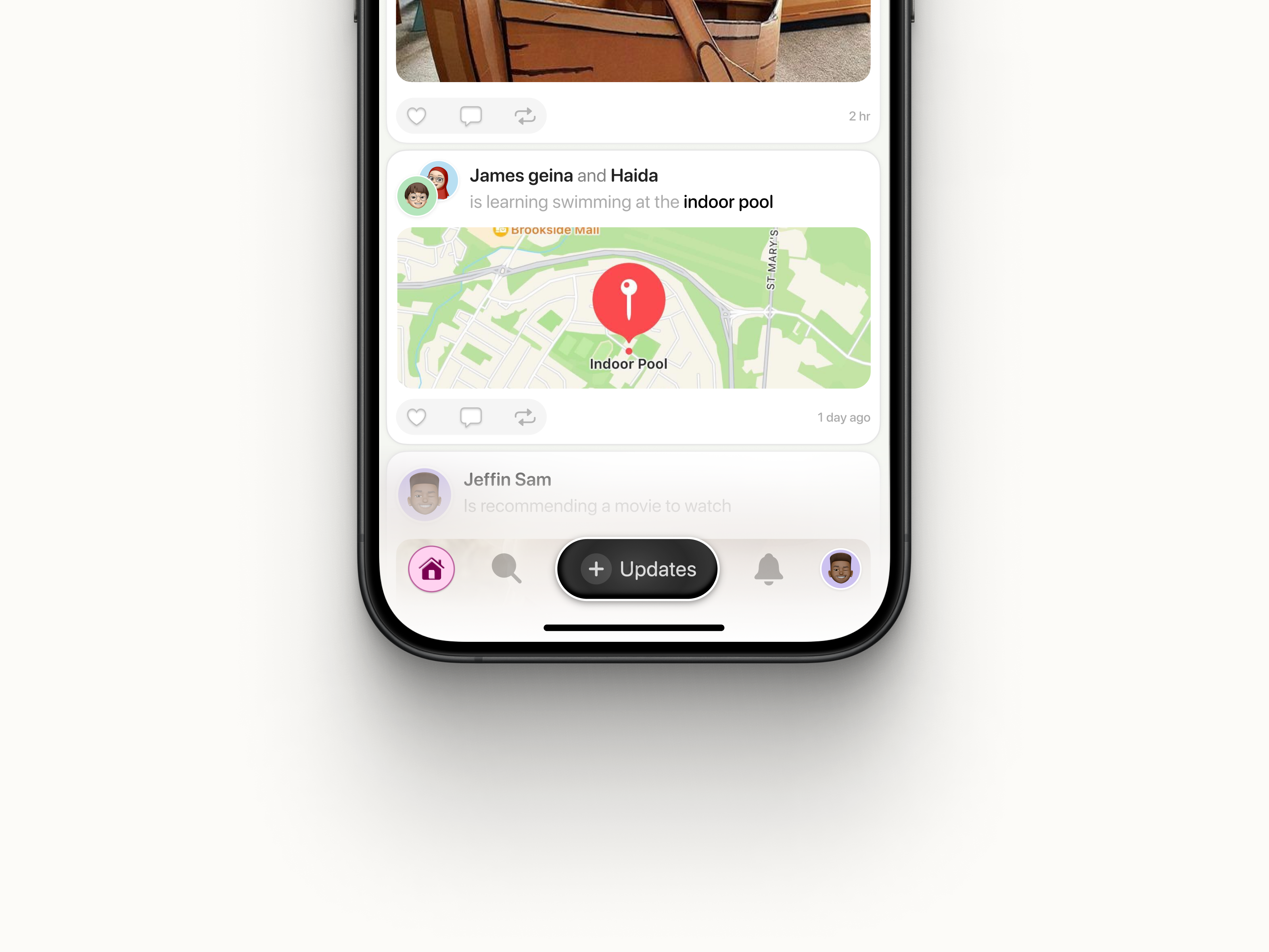 Mobile nav app bottom nav design elegant light mode minimal nav bar ui