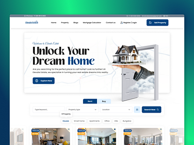 Real Estate Landing Page UI app branding design graphic design illustration image app landing logo page real estate ui ux vector