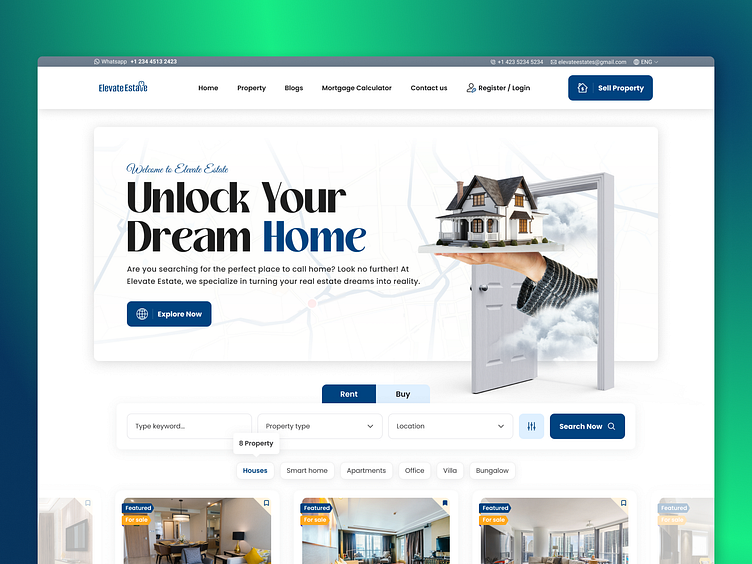 Real Estate Landing Page UI by Vipul Kumar on Dribbble