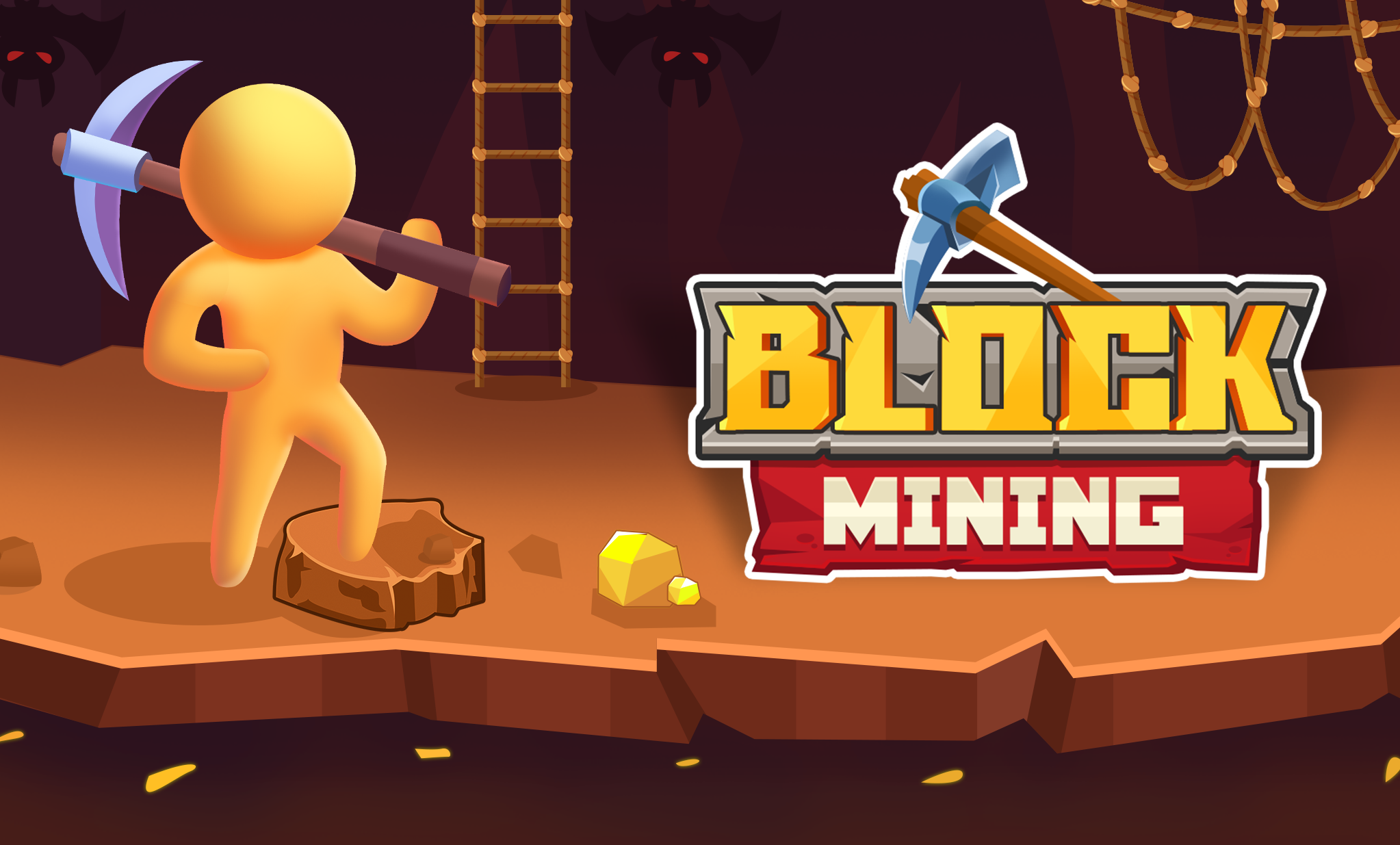 Block Mining Game Title block mining branding game game graphics game logo game title game ui title graphics logo mining title