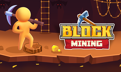 Block Mining Game Title block mining branding game game graphics game logo game title game ui title graphics logo mining title