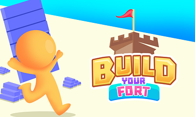 Build Your Fort Game Title branding casual game logo game logo game title game ui graphics design logo title design vector