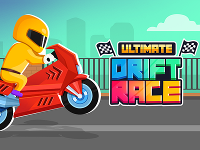 Drift Race Game Title bike race title drift race game art game logo game title game ui graphics design race banner race logo