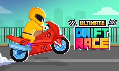 Drift Race Game Title bike race title drift race game art game logo game title game ui graphics design race banner race logo