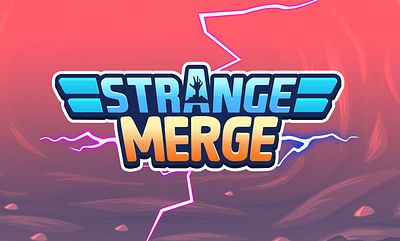 Strange Merge Game Title art branding casual art game art game design game logo game title game ui hyper casual art logo strange merge title logo ui vector