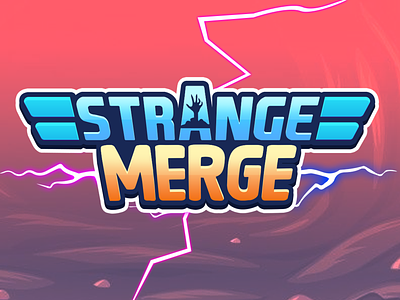 Strange Merge Game Title art branding casual art game art game design game logo game title game ui hyper casual art logo strange merge title logo ui vector