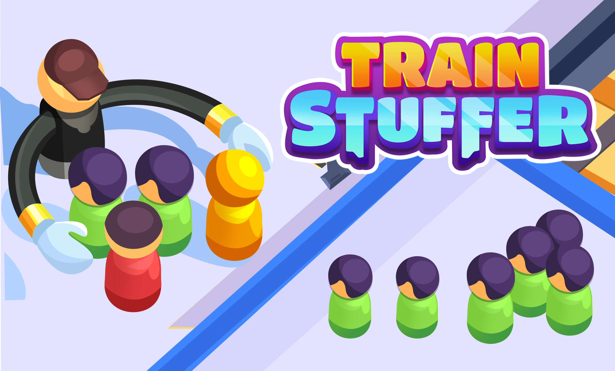 Train Stuffer Game Title casual game art game game art game design game logo game title graphic design logo train stuffer ui vector