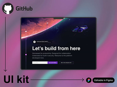 Make GitHub UI Your Own animation branding design editable figma free freelance github kit landing page mockup motion graphics product design template ui ui kit ui ux web app web design website