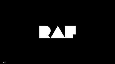 RAF Monogram Minimalist Style bold letter branding logo logo design logo designer minimalist minimalist logo monogram raf simple logo simplified letters