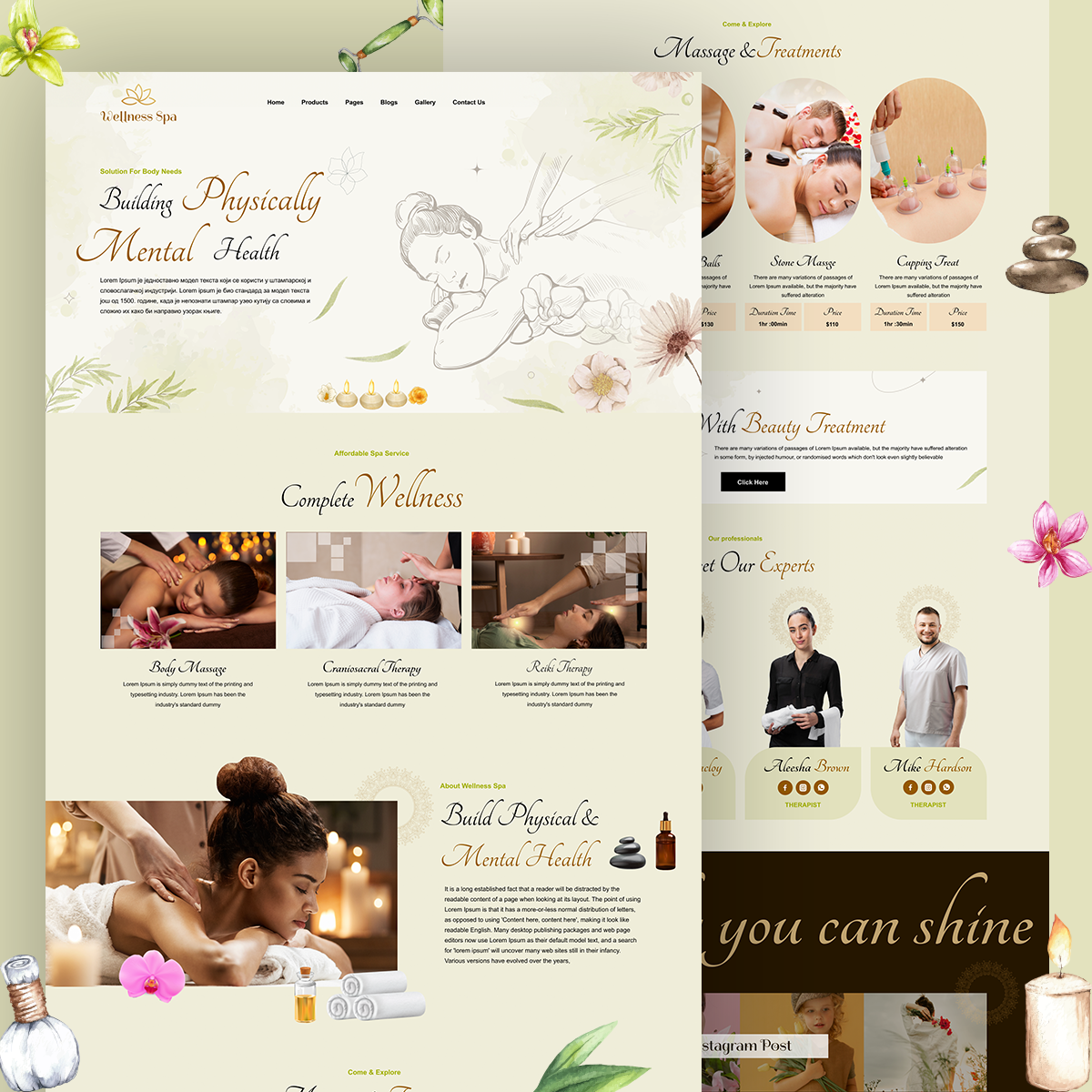 Massage Studio Website Landing Page 3d graphic design landing page massage studio massage studio website motion graphics ui website landing page website page