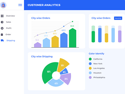 Customer Analytics Dashboard analytics branding business customer dashboard data datavisualization design illustration ui visualization
