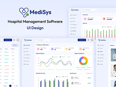 MediSys - Hospital Management Software - UI Design adobe illustrator adobe photoshop dashboard dashboard ui dashboard ui design design figma hospiatal management software hospital software medical dashboard medical software product design ui ui design uiux uiux design user interface web app web app design web design