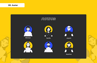 Daily UI Day 88 - Avatars 100 days ui avatars daily ui day 88 graphic design ui