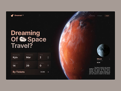 DreamAIR 3d animation branding case study design graphic design illustration logo mars motion graphics planet space travel trip ui ux webdesign