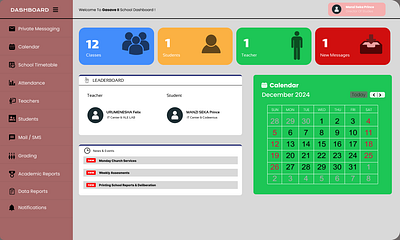 School Management System Dashboard 3d animation branding graphic design logo motion graphics ui