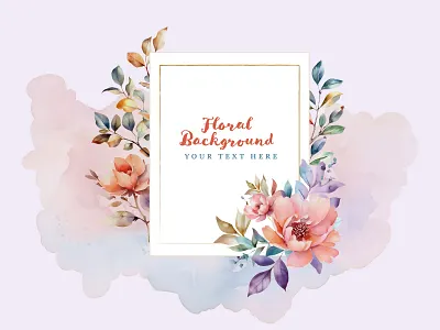 Vector Watercolor Flower Frame Backgrounds vectors